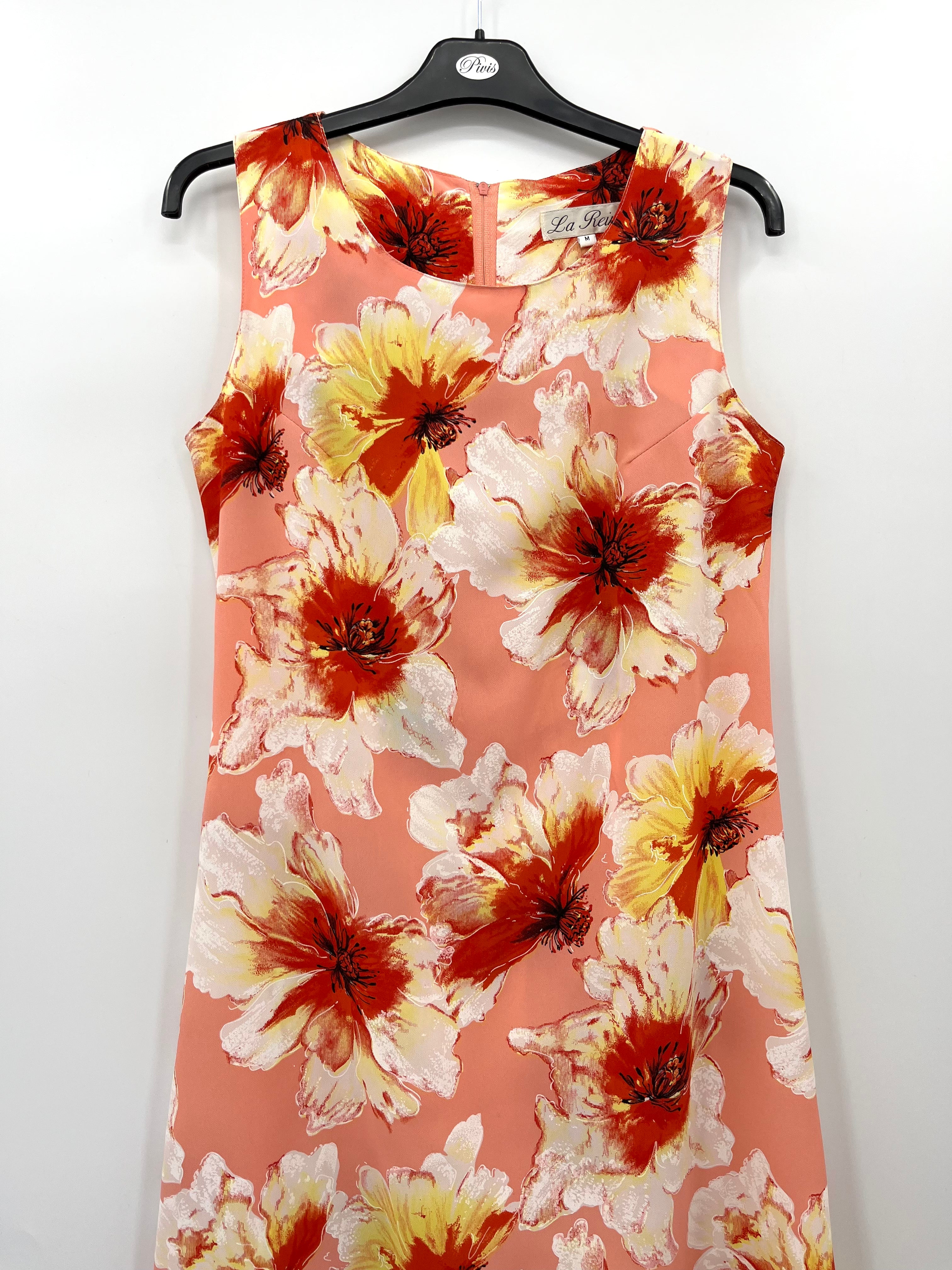 La Reine, sleeveless floral dress, 90s-2000s, size 38