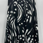 Soili, mustavalkoinen A-linjainen hame, 90-luku, vyöt.ymp. 70-100cm, kokoarvio 36-38-40