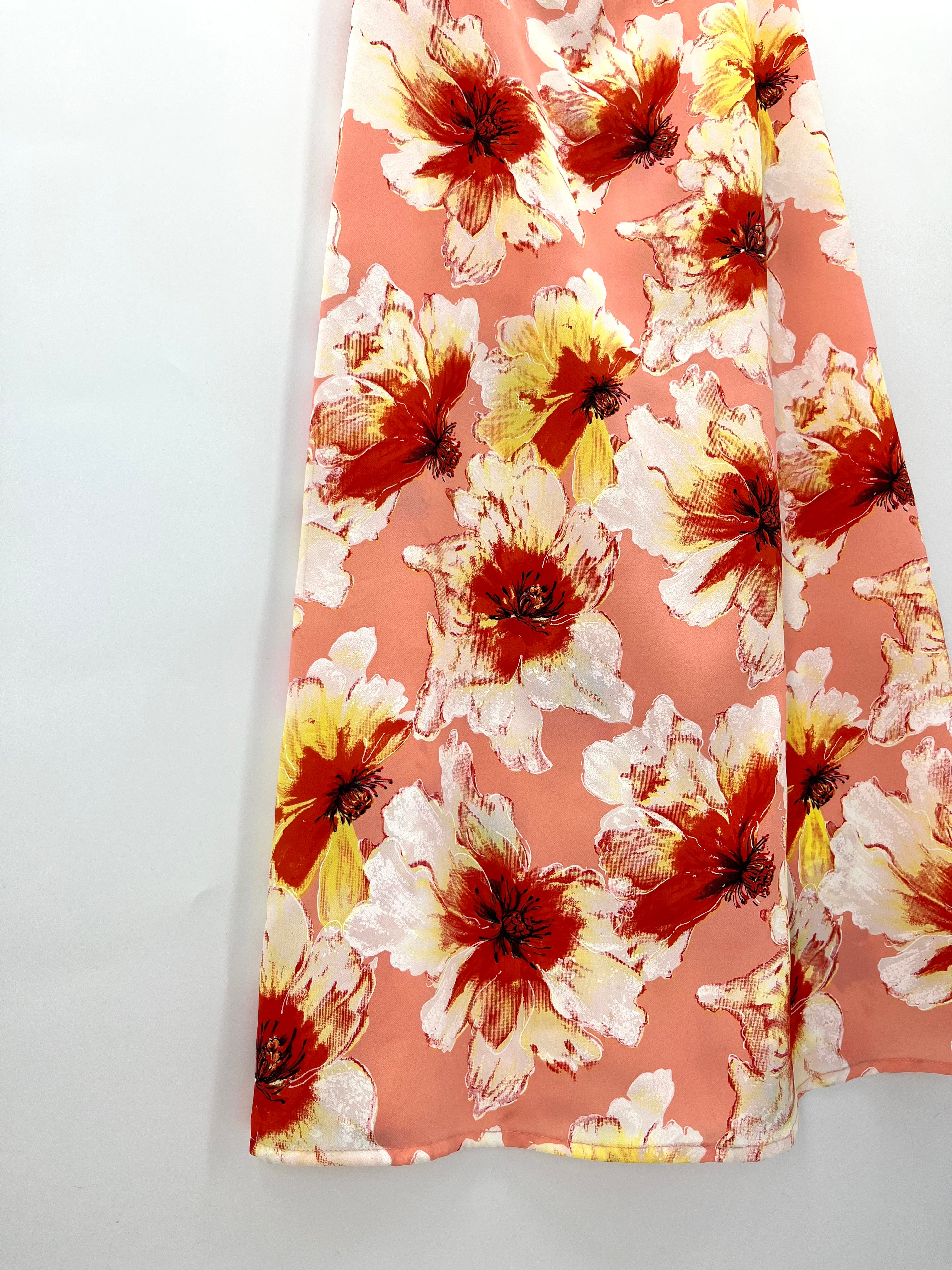 La Reine, sleeveless floral dress, 90s-2000s, size 38
