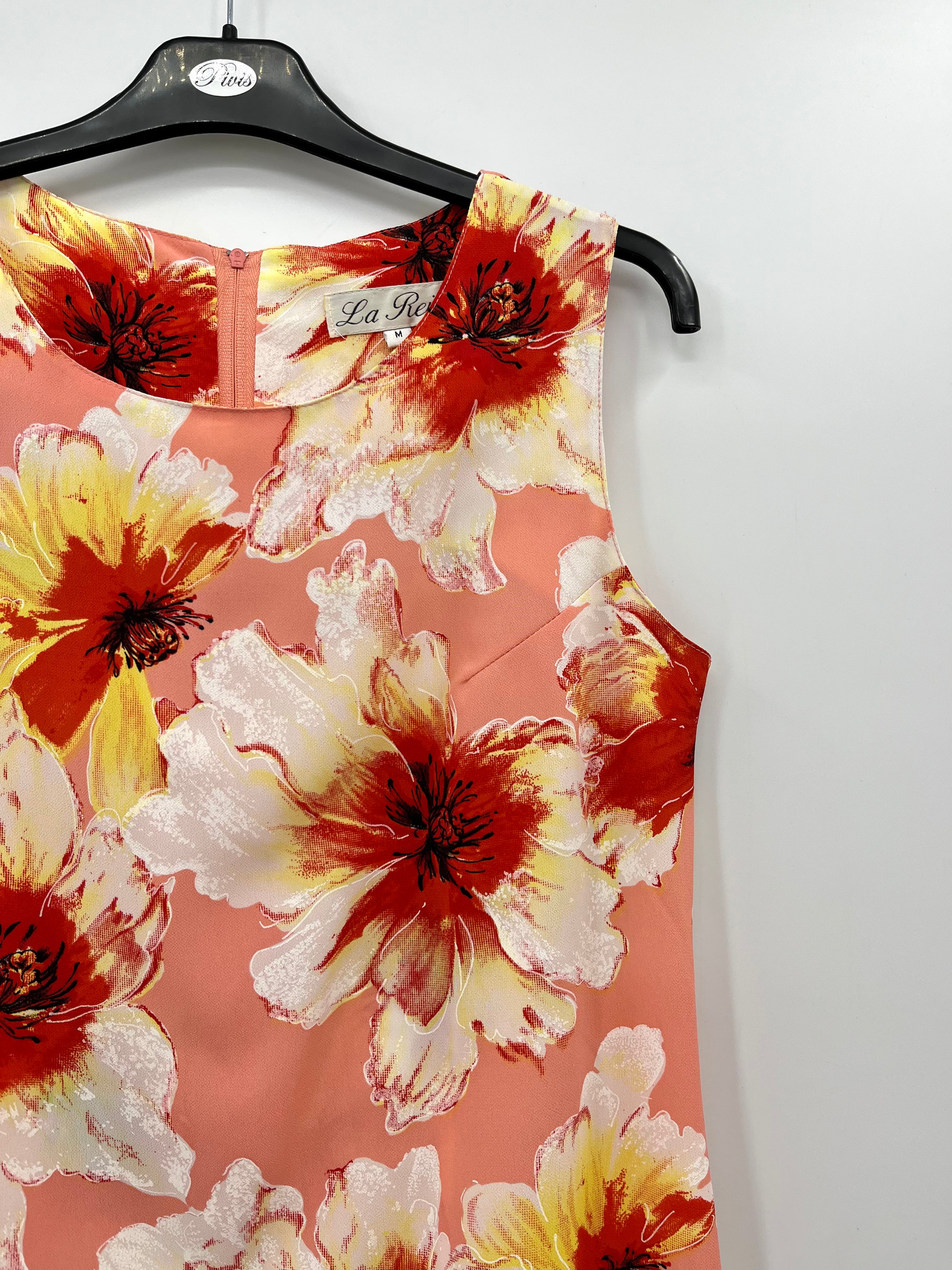 La Reine, sleeveless floral dress, 90s-2000s, size 38