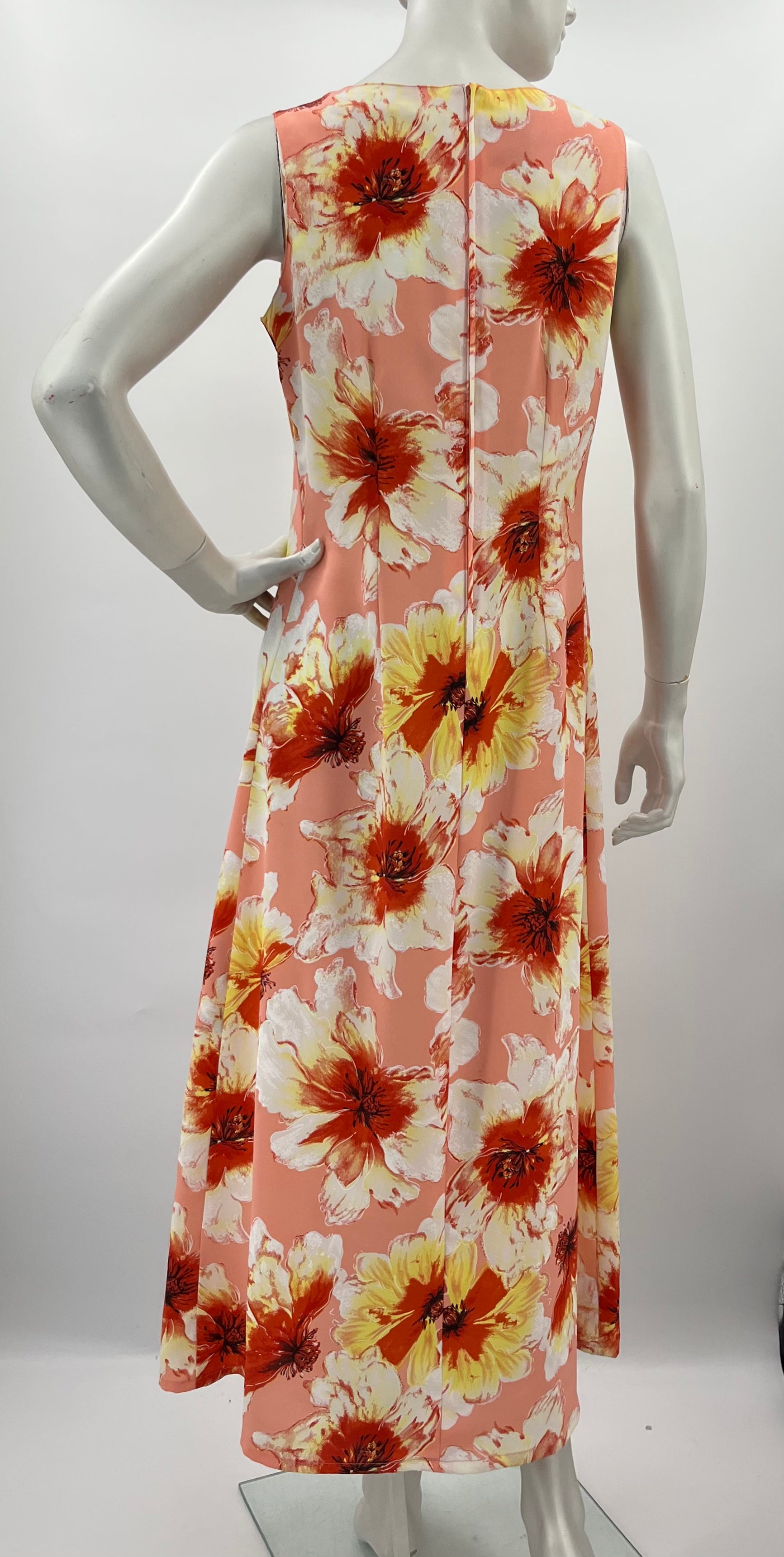 La Reine, sleeveless floral dress, 90s-2000s, size 38