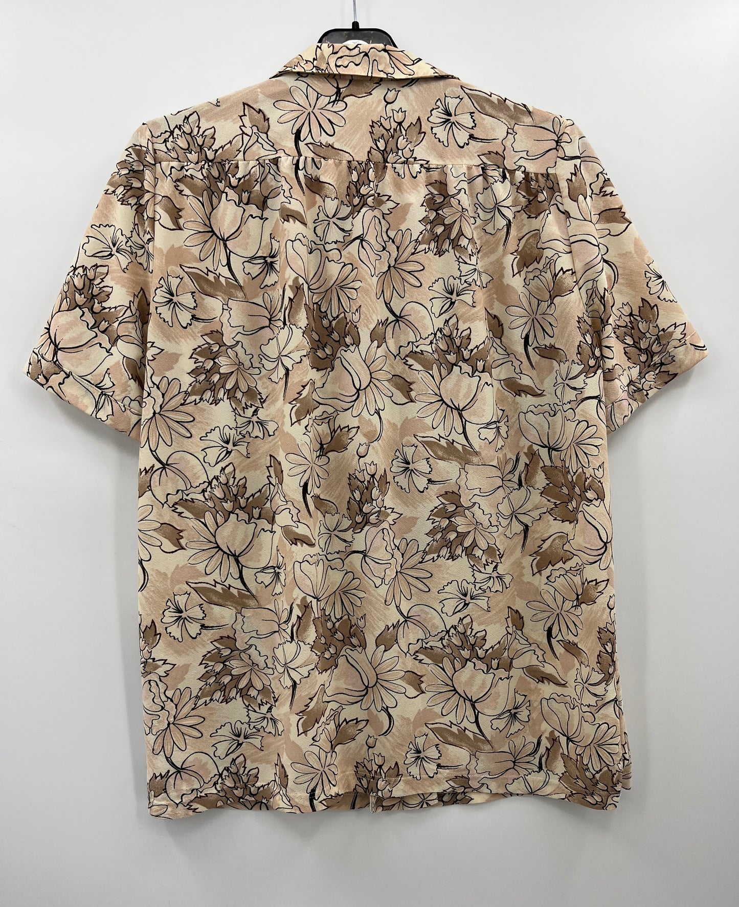 Finnwear, vaalea kukkakuvioitu paita ja hame, 80-luku, koko 38-40