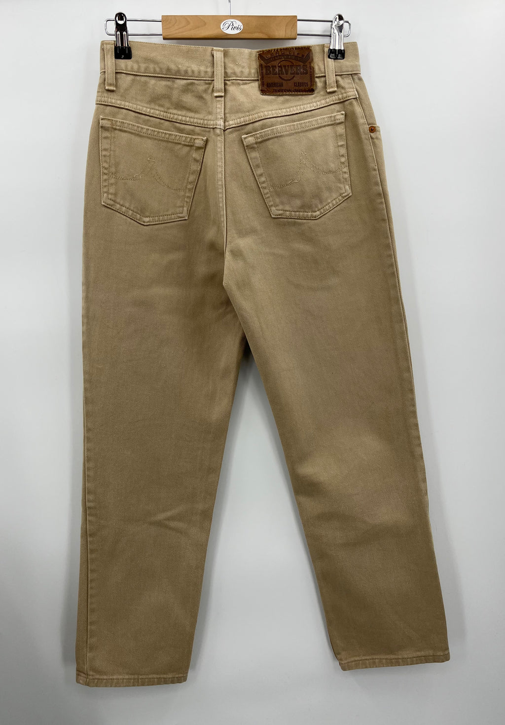 Beavers, light beige jeans, 80s, waist 70cm, size 34-36
