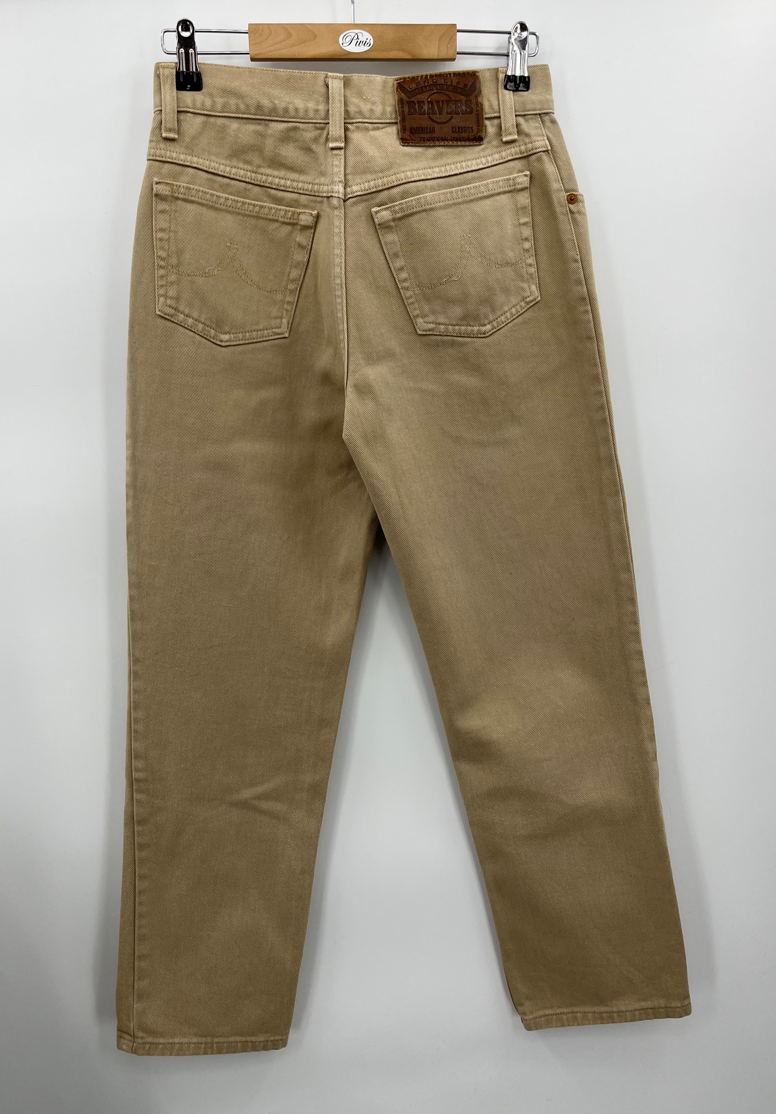 Beavers, light beige jeans, 80s, waist 70cm, size 34-36
