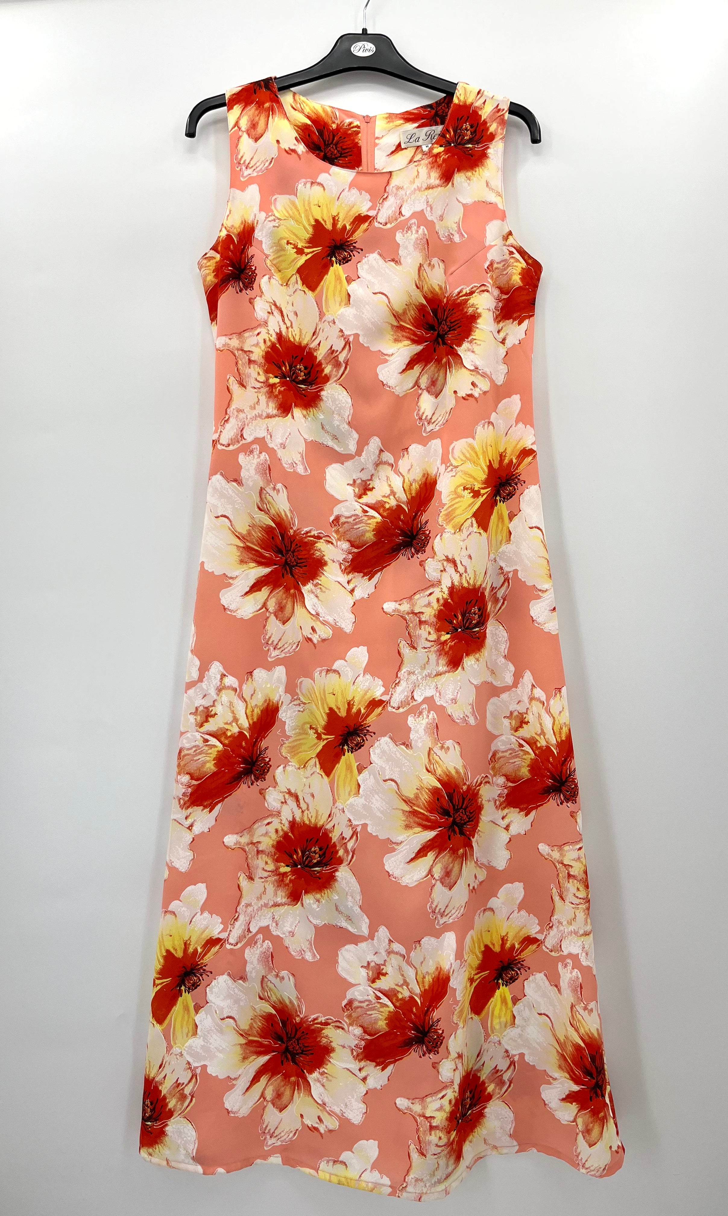 La Reine, sleeveless floral dress, 90s-2000s, size 38