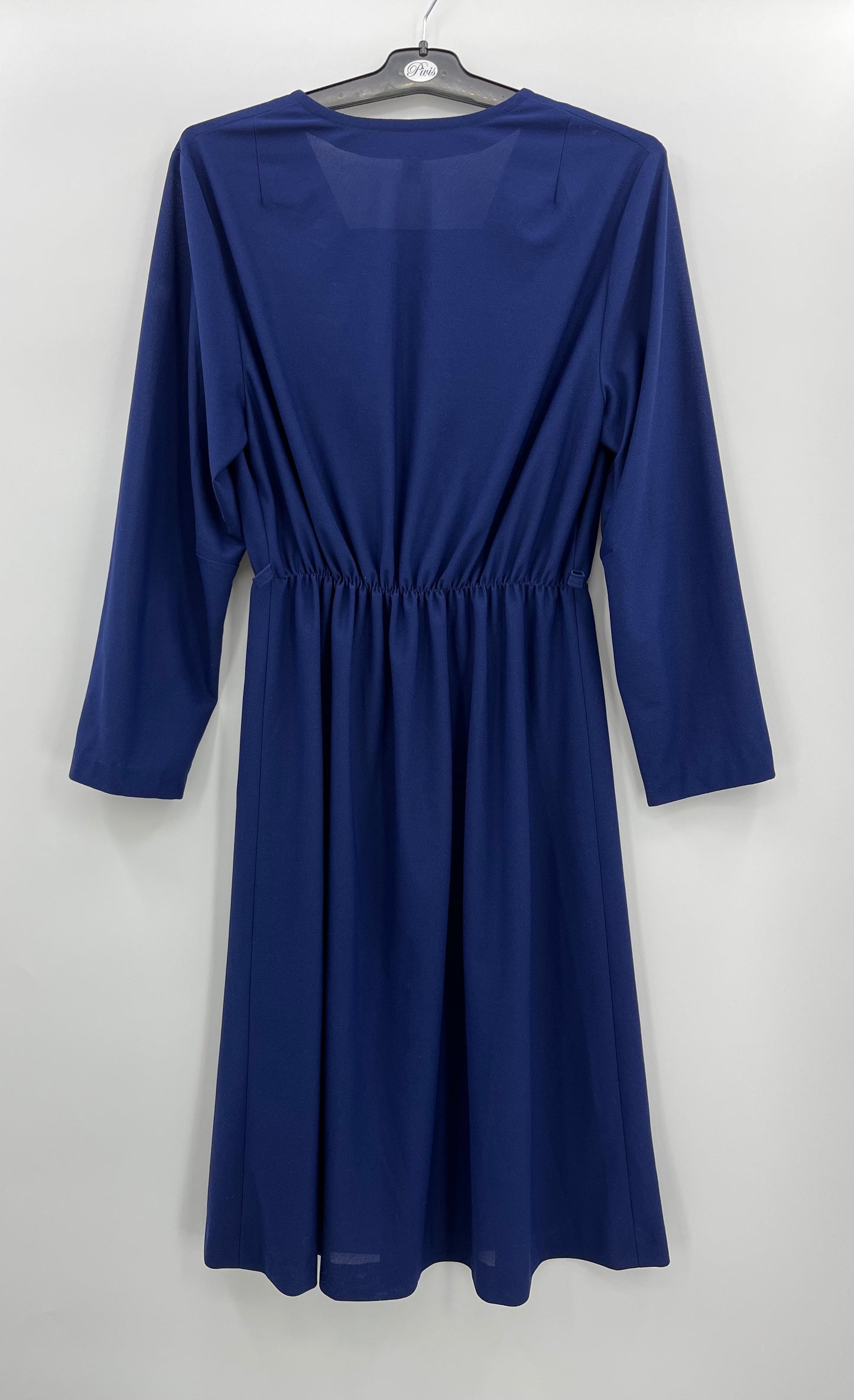 Muoti-Herrala, tummansininen mekko, 80-90-luku, koko 38-40